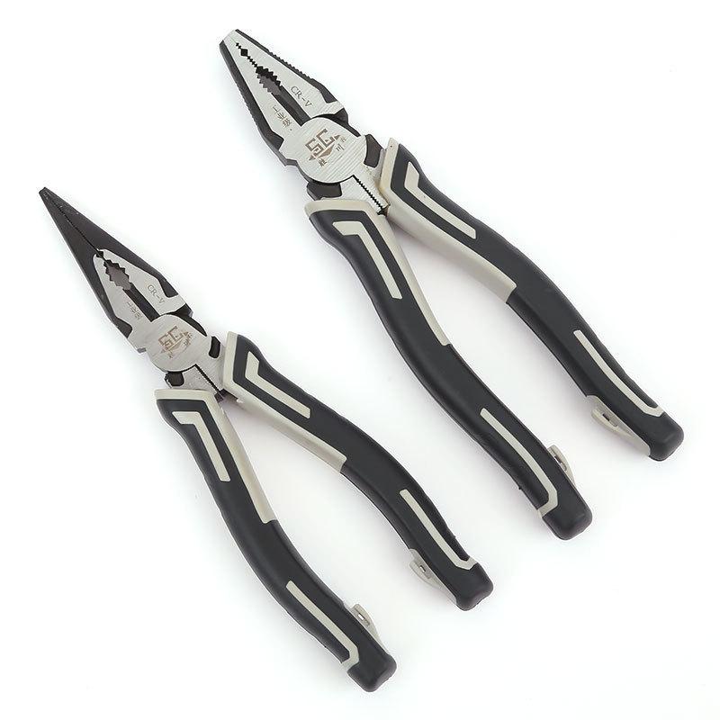 8-Inch Industrial Grade Multifunctional Pliers: Wire, Diagonal Cutting, and Long Nose Electrician Tools