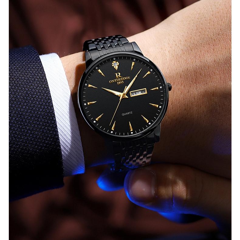 ONTHEEDGE Мужские деловые часы Светящиеся в темноте водонепроницаемые немеханические часы