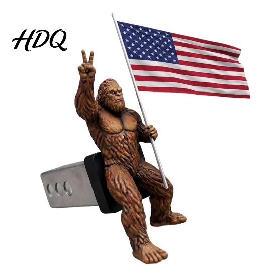 Universal Hitch Cover Patriotic Big Foot Trailer for 1.25/2 Inch Receivers Funny Pickup Truck Accessory Cars SUV Trucks Eye-catching Vehicle