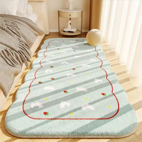 Thick Pink Plush Carpet for Living Room and Bedroom Soft Fluffy Anti Slip Washable Bedside Floor Mat Decorative Rug