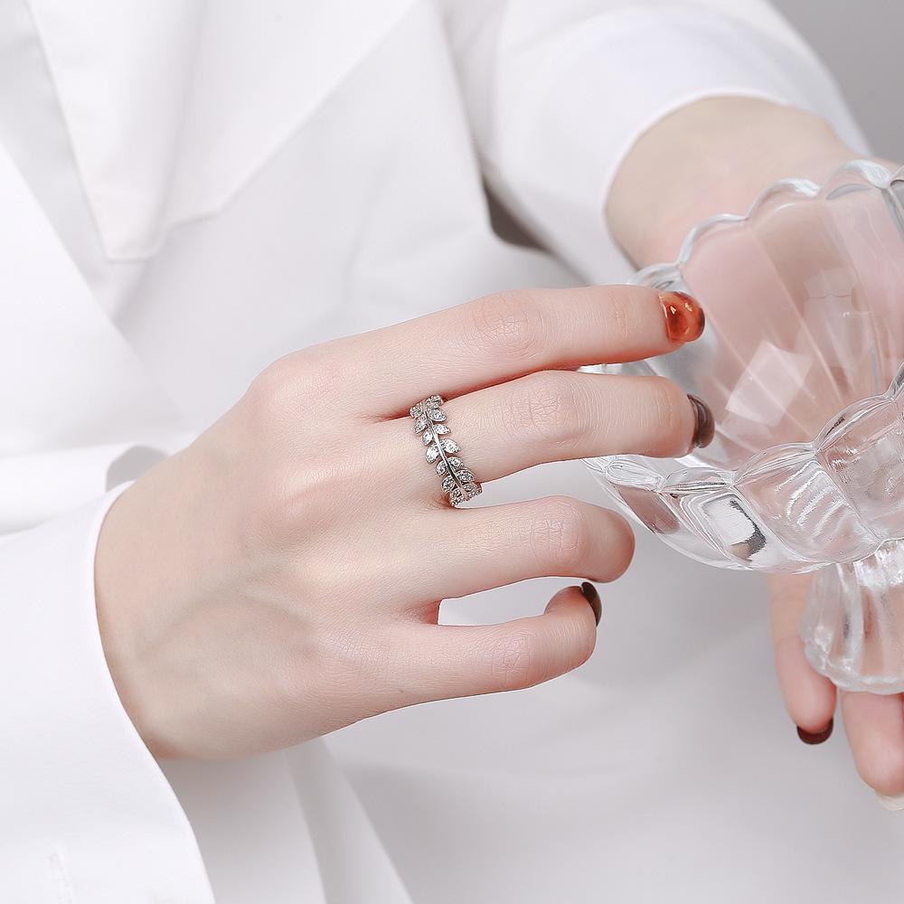 2026 Fashion Trend Exquisite Ring Korean Style Simple Leaf Women's Live Ring