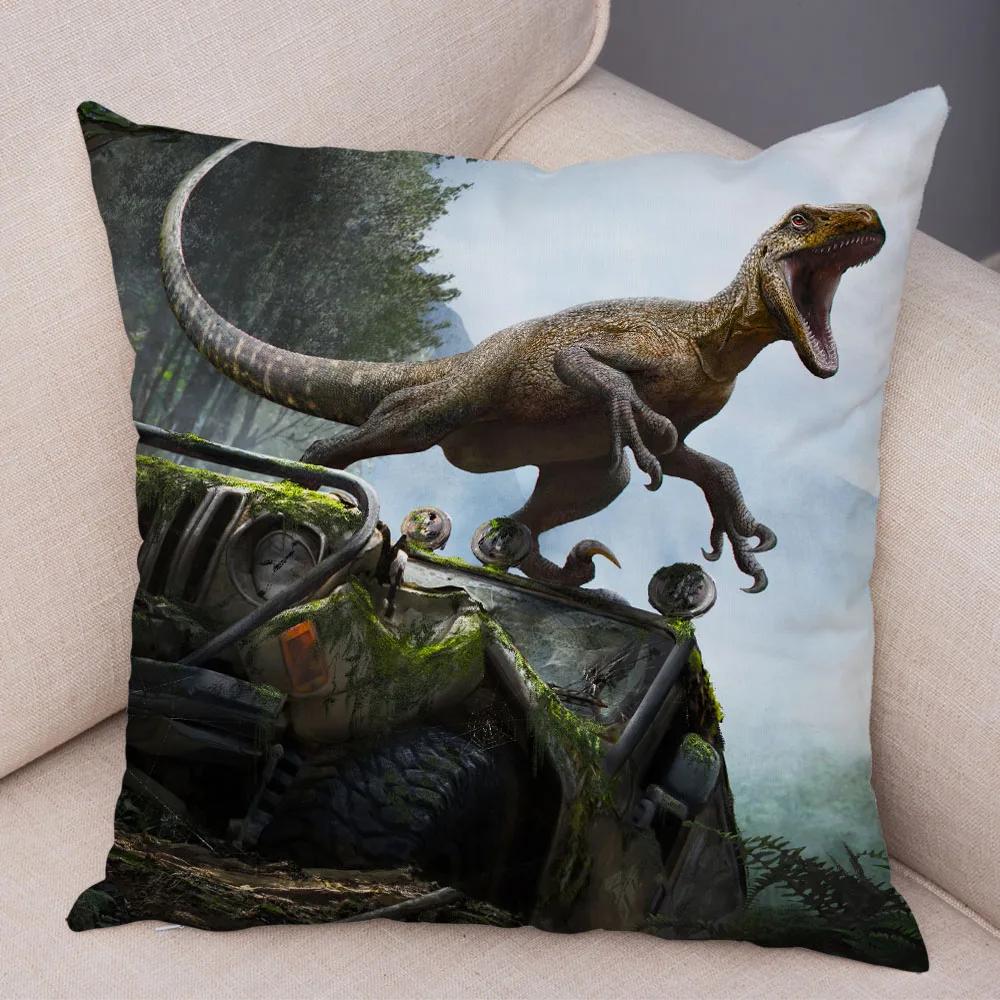 Car Sofa Home Pillowcase Jurassic Dinosaur Cushion Cover Decorative Wildlife Print