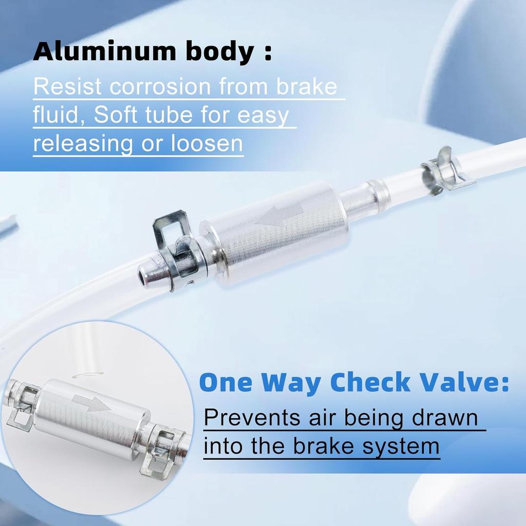 2 Pcs Brake Bleeder Hose - One Way Check Valve Tube Bleeding Tool Kit For Car Motorcycle Clutch,Universal Brake Fluid Bleeder Kit,Soft Tube With