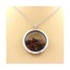 Stones and Minerals. Multicolored Raw Tourmaline Necklace. 25 Mm Medallion Model. Color Silver.