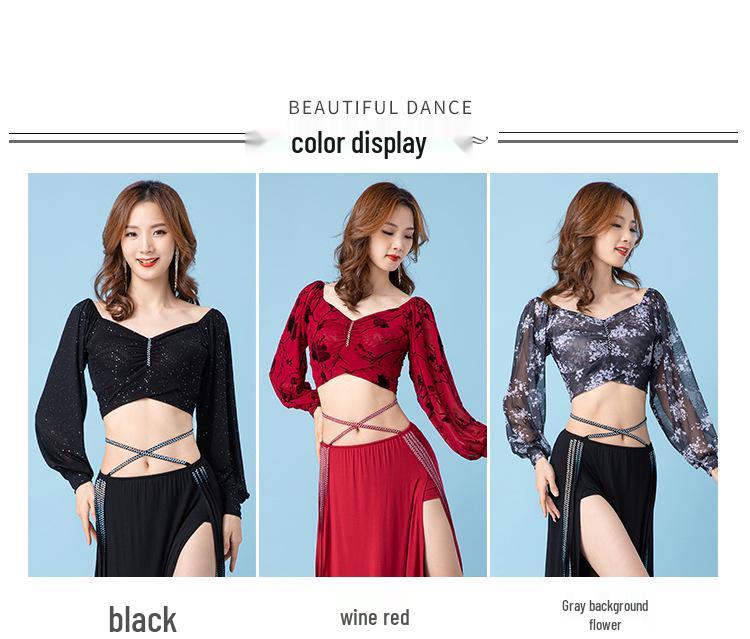 Huayu Французский топ с квадратным вырезом и плиссировкой для танца живота для женщин