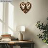 Vintage Couple Owl Wooden Sign with Heart-shaped, Love Ornament for Front Door Wall Hanging Decor, Ideal Home Ornament