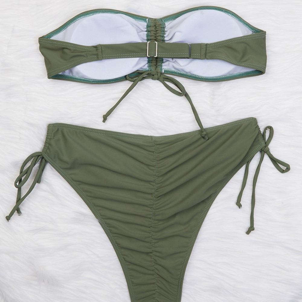 Европейский и американский однотонный треугольный бикини, сексуальный женский купальник, бикини
