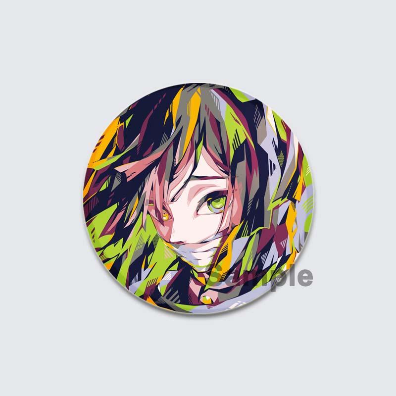 32/44/58mm Kamado Tanjirou Hashibira Inosuke Pin Kochou Shinobu Kamado Nezuko Tsuyuri Kanao Agatsuma Zenitsu Anime Brooche Handmade Demon Slayer Badge