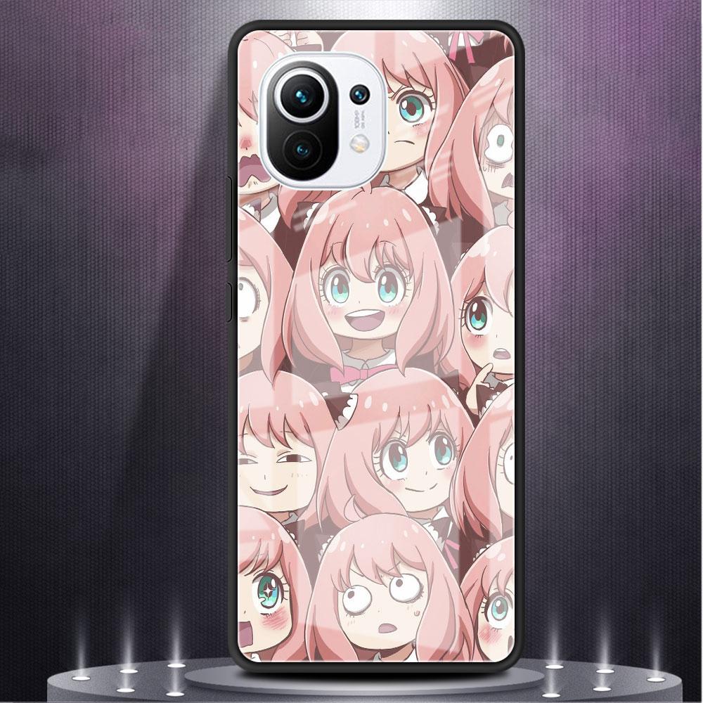 Glass Case For Xiaomi Redmi 11 10 8 Pro 9S K40 9C 9 9A Mi Poco X3 NFC X4 GT 11 Lite 11T 9T Phone Fundas Anime Spy Family Forger