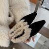 Меховые балетки женские сексуальные теплые туфли для женщин трендовые зимние короткие плюшевые элегантные зимние ботинки