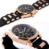 Watch Moon Phase Multi Calendar 5 ATM Water Resistant Business Formal Rubber Belt Limited Model Black Pink Gold [Salvatore Mara] Men's SM22105R-PGBK