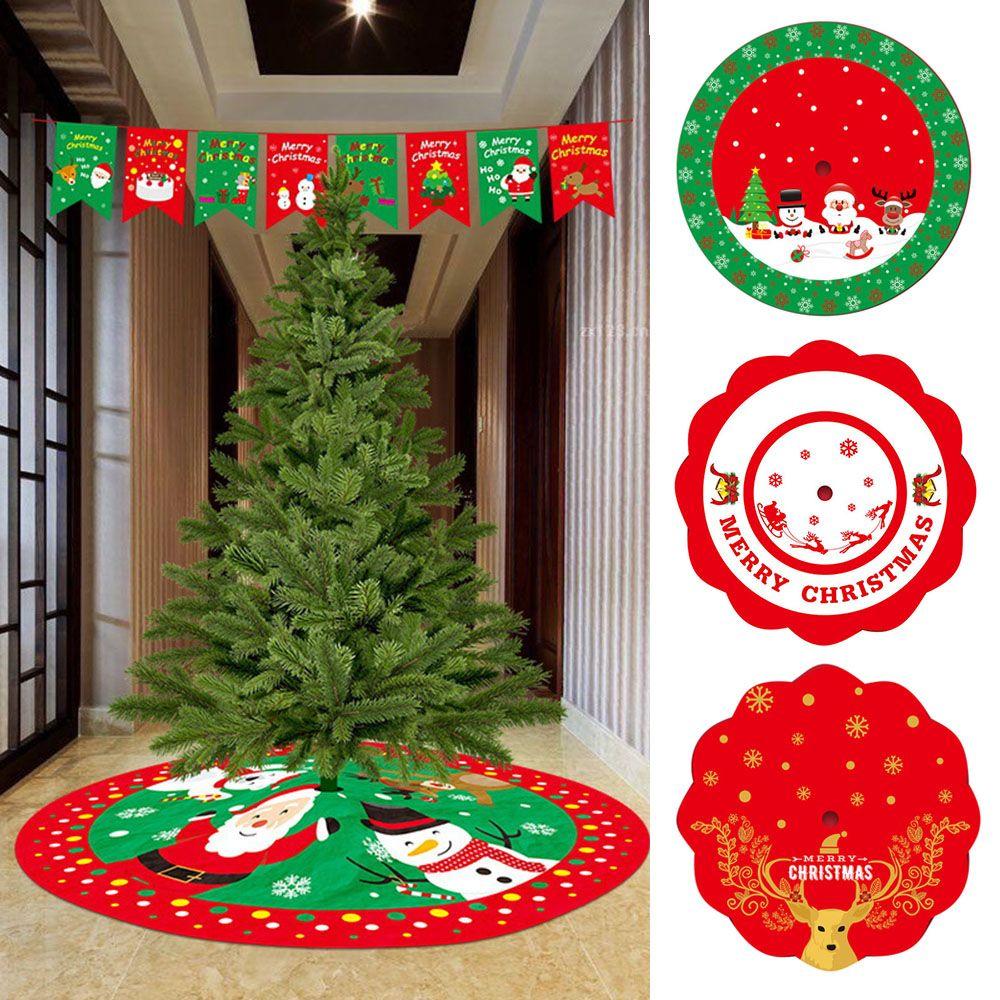 Christmas Happy New Year Outdoor Blanket Carpet Floor Mat Christmas Tree Skirt Xmas Floor Cover