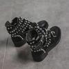 Women Fashion Rivet Belt Buckle Ankle Boot Student Casual Large Size Single Boot