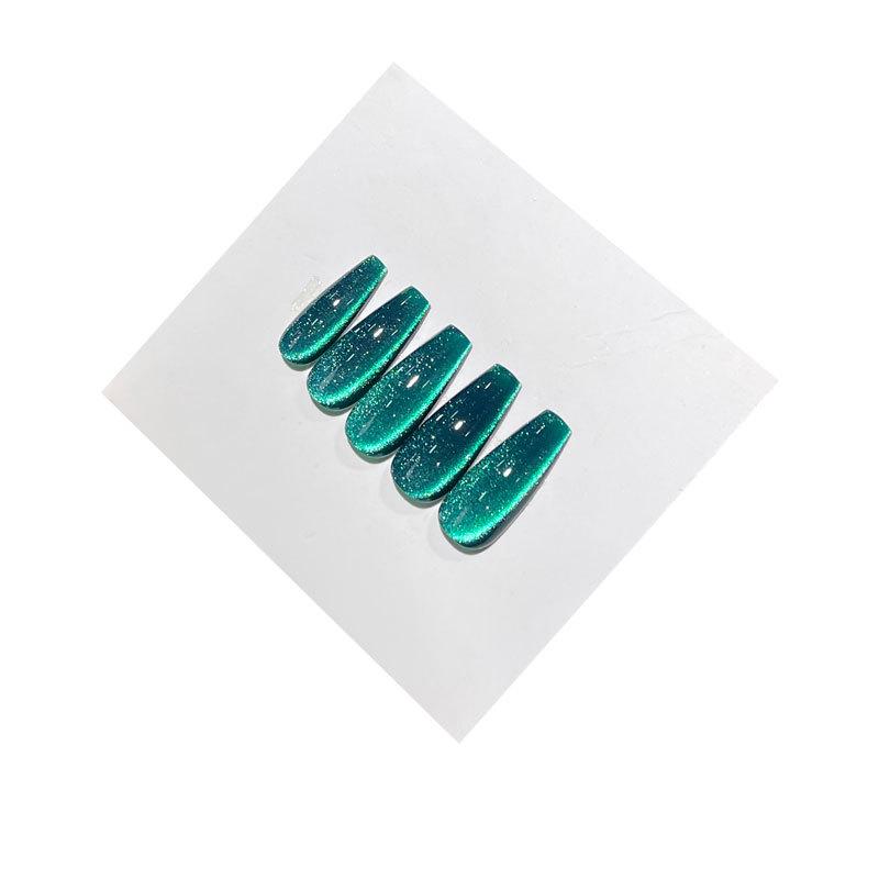 Гель-лак для кошачьего глаза Crystal Green - Градиент от холодного изумрудного до лазурного Мальдив