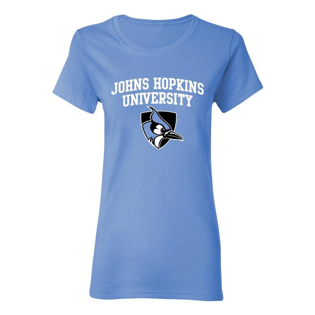 Johns Hopkins Blue Jays Arch Logo Women's T-Shirt - Carolina Blue