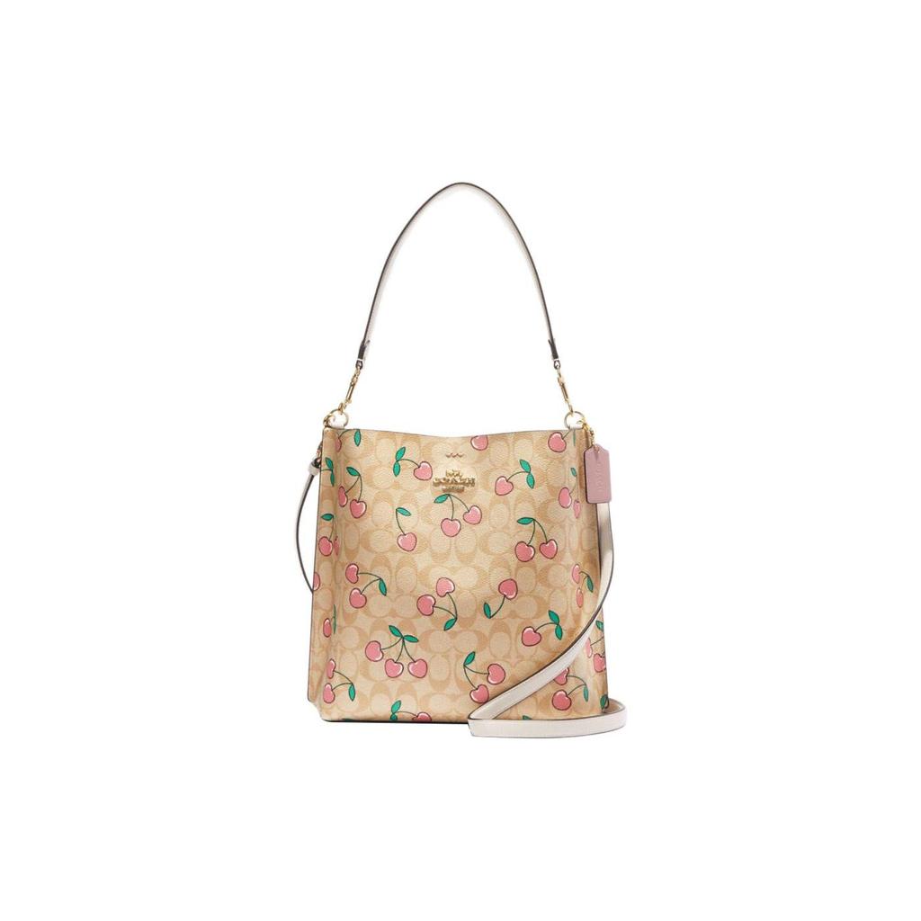 COACH Mollie Artificial Leather Bucket Bag, Shoulder Bag, Crossbody Bag, Handbag 28 Women's Beige CE611-IMOT4