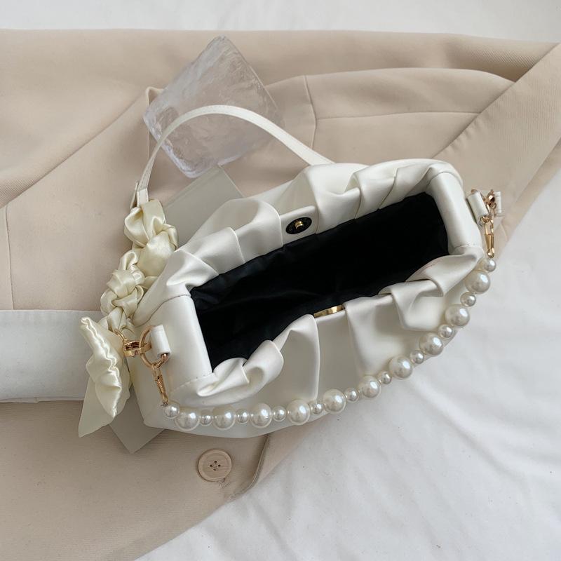 Yogodlns модная плиссированная сумка через плечо модная облачная искусственная кожа маленькие сумки кошелек женские жемчужные роскошные дизайнерские сумки подмышками