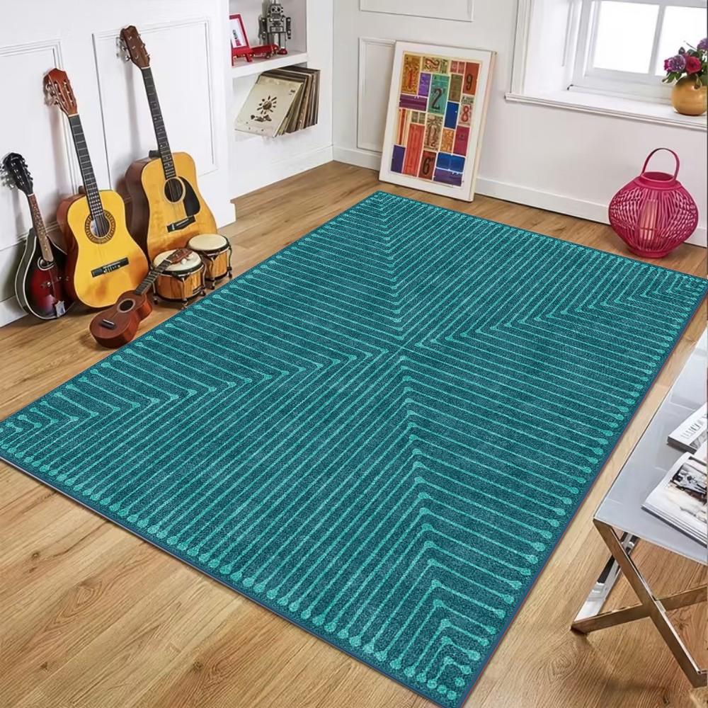 Geometric Line Pattern Living Room Carpet Modern Art Home Decor Area Rug Soft Non-slip Floor Mat for Bedroom Hallway