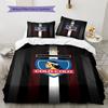 Colo-Colo Crest Black White Maroon Vertical Stripe Print 3 Pieces Duvet Cover Set Chile Soccer Bedding Bedroom Decor Without Pillow Core Comforter