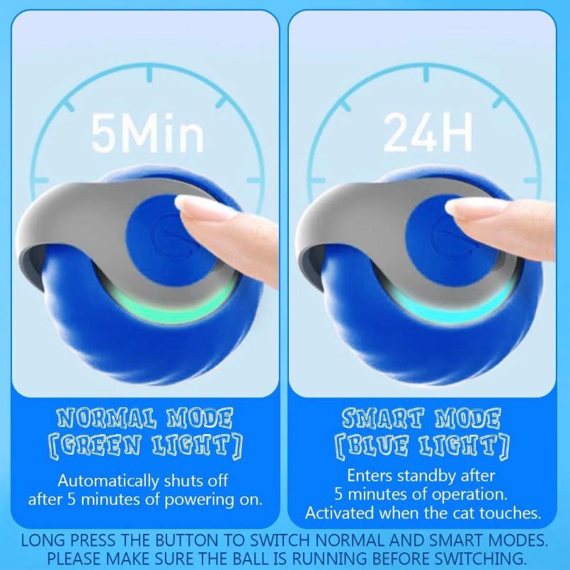 Cats Toy Ball Smart Electric Ball for Cats With Feather Teaser Intelligent Automatic Movement Active Scrolling Pet Toys Supplie