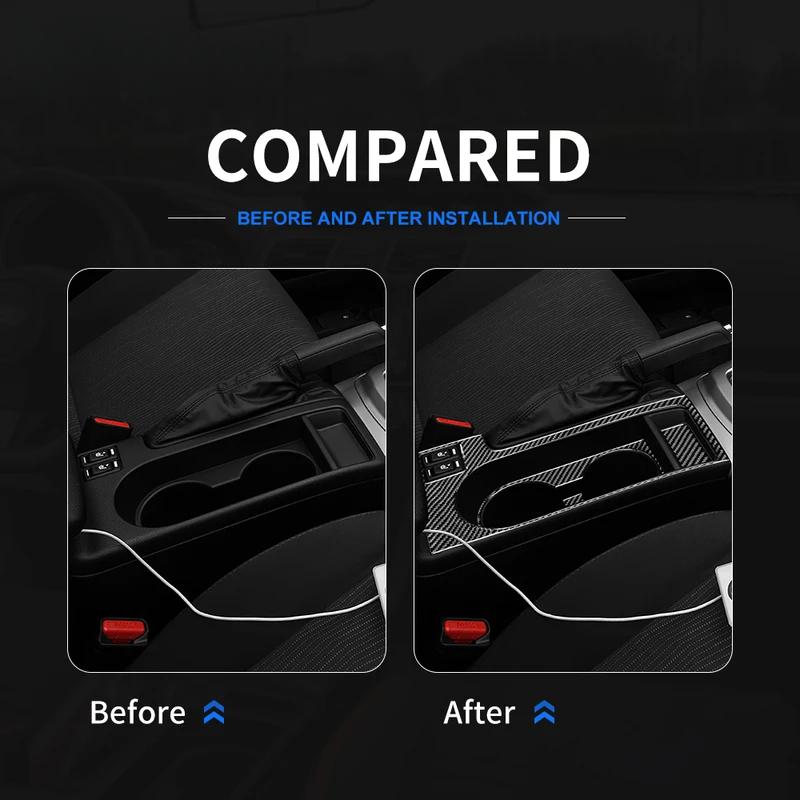 Real Soft Carbon Fiber Sticker For compatible vehicle Impreza 2009 2010 2011 Car Central Control Water Cup Holder Interior LHD RHD Trim.