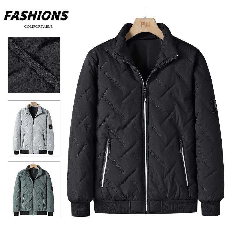 Erkaklar kurtkasi kuz va qish yangi erkaklar paxtalik kiyimi moda qisqa tik yoqa yengil pat paxtalik kiyim erkaklar