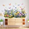Весенний Дикий Цветок Настенная Наклейка Забор Цветная Бабочка Цветочные Настенные Панно Съемные Наклейки Отклей и Наклей для Ванной Комнаты Спальни Кухни Домашний Декор
