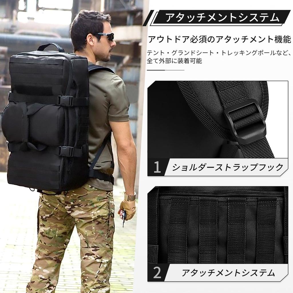 Roseelk Outdoor Travel Large Alpine Large Travel Military Outdoor Ideal for Mountaineering Bag, Capacity, 3-Way, Multi-Pocket, Water-Repellent,