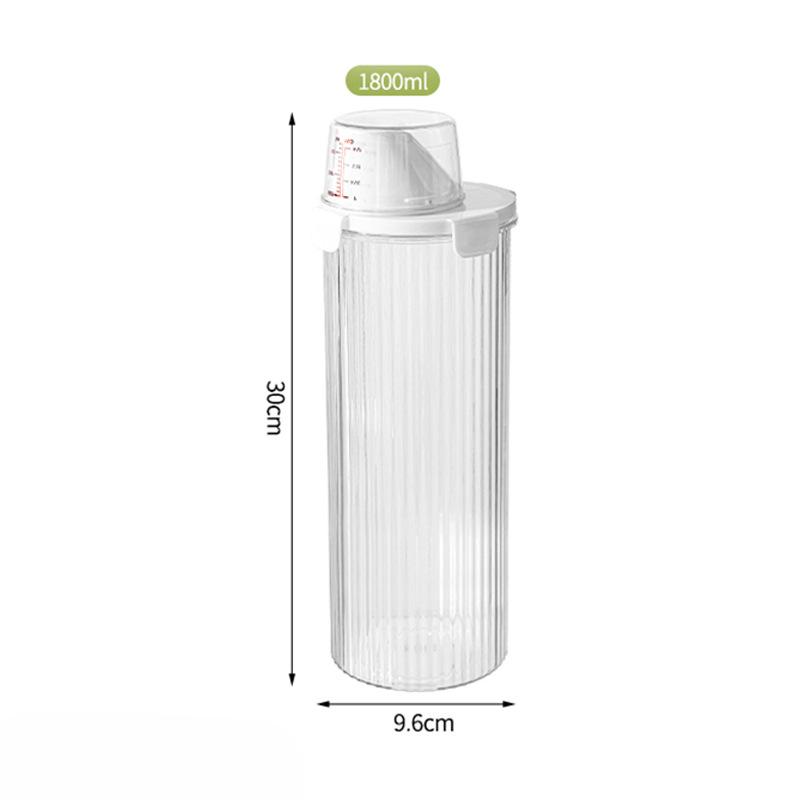 Double-sealed Transparent Large-opening Laundry Detergent Storage Tank with Measuring Cup