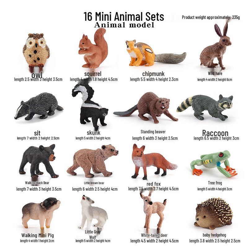 Набор миниатюрных моделей сельскохозяйственных животных для трансграничной торговли: Куры, Утки, Гуси, Коровы и другие