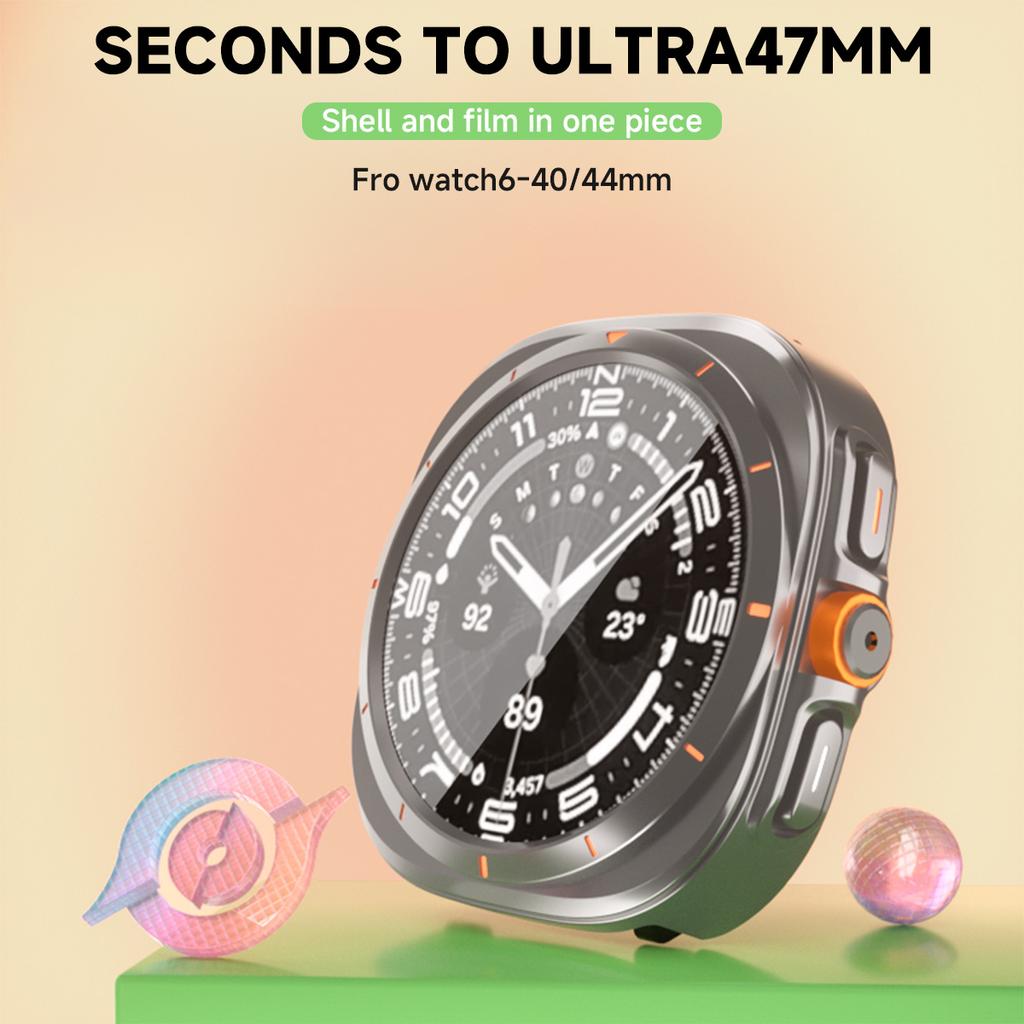 Замена на Ultra Case для Samsung Galaxy Watch 7 6 40 мм 44 мм Обновление до Galaxy Watch Ultra 47 мм Закаленное стекло для защиты экрана