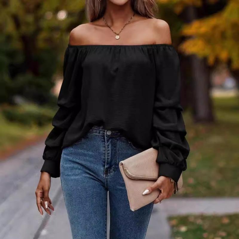 Women's New Fall Fashion Off The Shoulder Long Sleeved Shirt