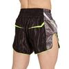 Leone 1947 Muay Thai Kickboxing Shorts, Unisex [LEVO FLUO] Satin Fabric with Wide Side Slits (Size XS), Black/Yellow, AB964F [Authentic]