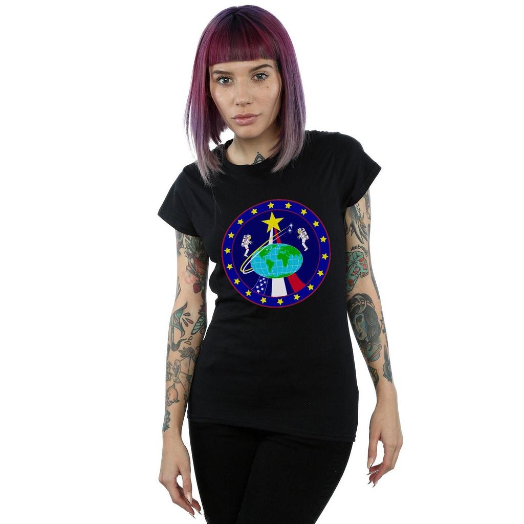 NASA Womens/Ladies Classic Globe Astronauts Cotton T-Shirt