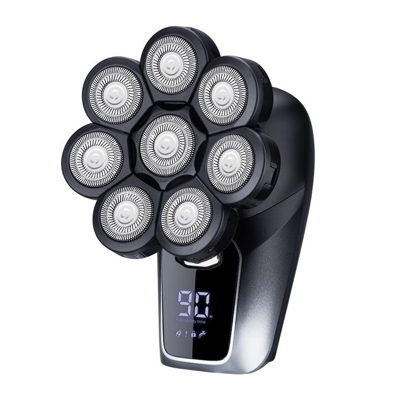 6-в-1 электрическая бритва для лысых мужчин, плавающая бритва с 7 лезвиями, триммер для волос, зарядка через USB, светодиодный дисплей, водонепроницаемые бритвы для бороды