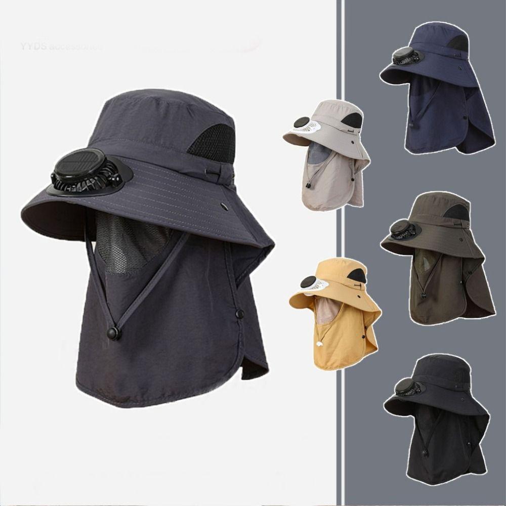 UPF50+ Solar Fan Cap Detachable Men Hat New Sunshade Cap Men Women