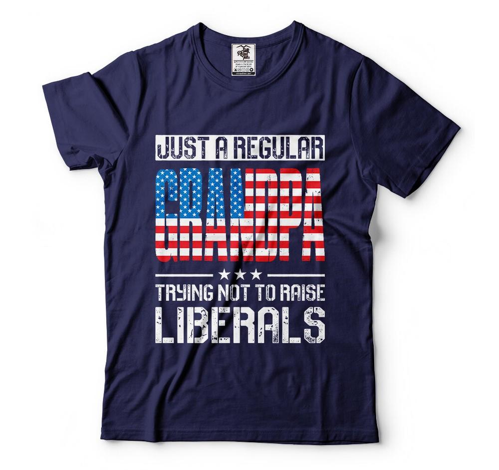 Just A Regular Grandpa Trying Not To raise Liberals Funny Grandfather Gifts