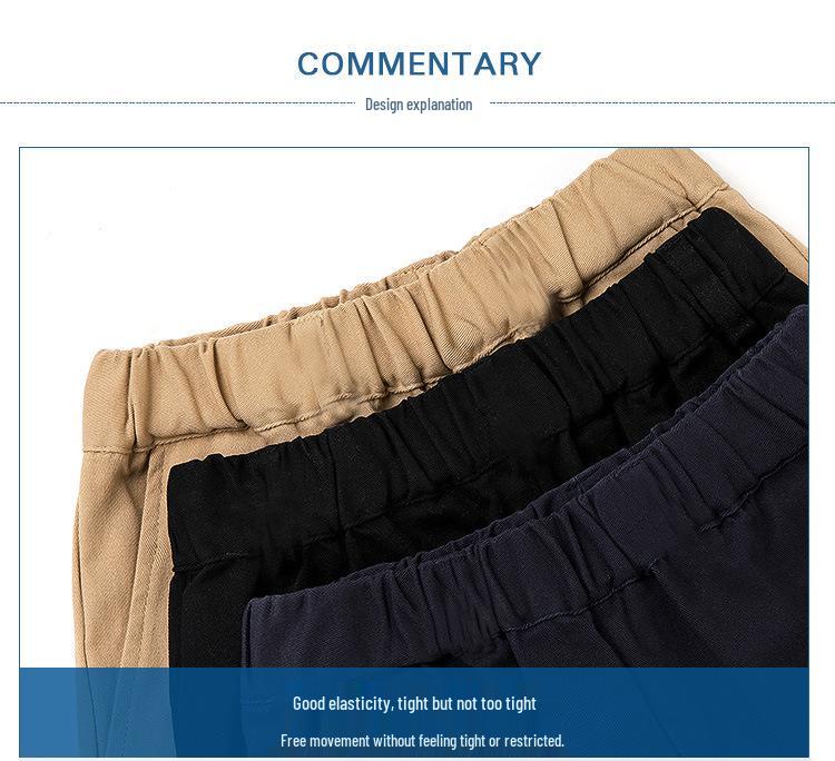 Детские брюки цвета хаки и темно-синие для школьной формы – Чистый хлопок, Функциональные, Свободного кроя