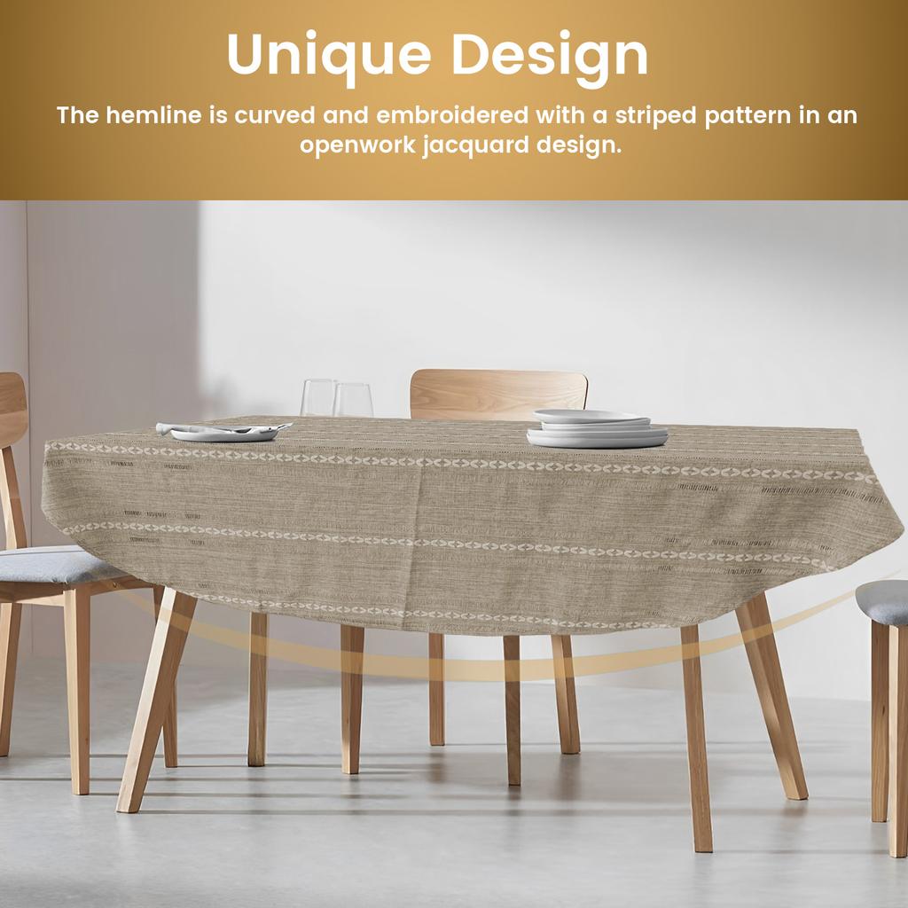 Скатерть вышитая в деревенском стиле Элегантная овальная скатерть для обеденного стола Ажурная жаккардовая скатерть Декоративная скатерть для кофейного столика