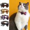 With Bell Kitten Pumpkin Necklace Adjustable Cat Pumpkin Bow Tie Halloween Cat Collar  Halloween