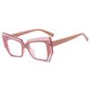 Fashionable Polygonal Luxury Design Women Eyeglass Frame Anti Blue Light Photochromic Reading Glasses Hyperopia Degrees +1 To +6