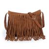 Women Tassel Shoulder Bag Large Capacity Retro Crossbody Bag Bohemian Fringe Messenger Bag for Daily Outings Work Travel