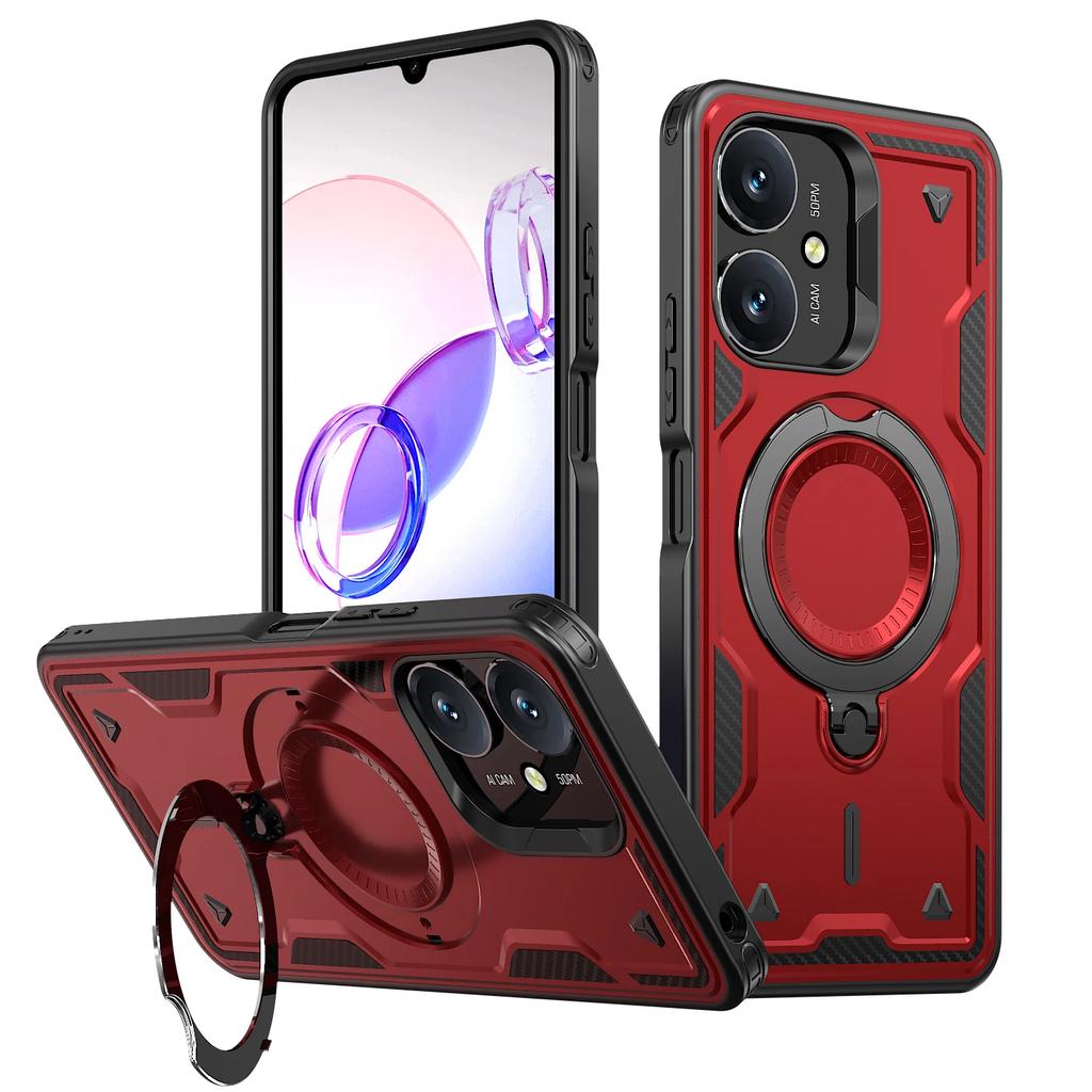 Для Xiaomi Redmi 13C 12C 11A Poco C65 C55 4G Чехол Военная броня Противоударный Вращающаяся на 360° подставка-кольцо ТПУ Пластиковая крышка для телефона