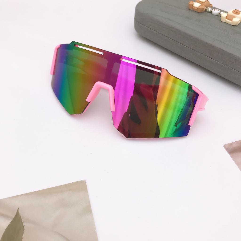 Fashion Children'S Sunglasses Outdoor Colorful Boys And Girls Cycling Sunglasses One-Piece Sports Glasses