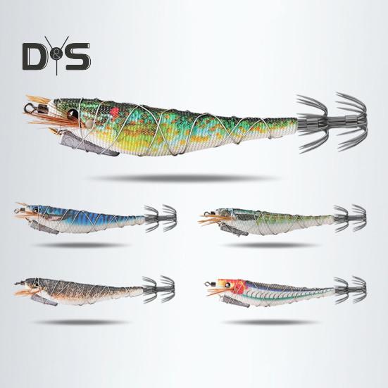 12 см/13 г светящаяся приманка в виде креветки с крючком для ловли кальмара, реалистичная бионическая искусственная приманка для ловли соленой воды, пресноводного окуня, судака, форели, рыболовные принадлежности