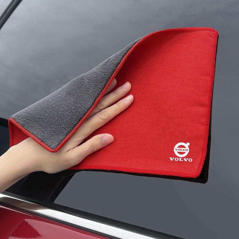 Car Interior Cleaning Soft Brush With Car Wash Towel Rag Cloth For Volvo ES90 EC40 EX40 EM90 XC90 V90 V60 XC60 V40 S80 Keychain