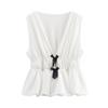 2025 Spring Fashion V-Neck Sleeveless Bow Top for Women