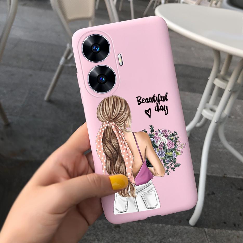 For Realme C55 Case 2023 New Fashion Cartoon Cover Soft Silicone Shockproof Phone Case For Realme C55 C 55 RealmeC55 Bags Bumper