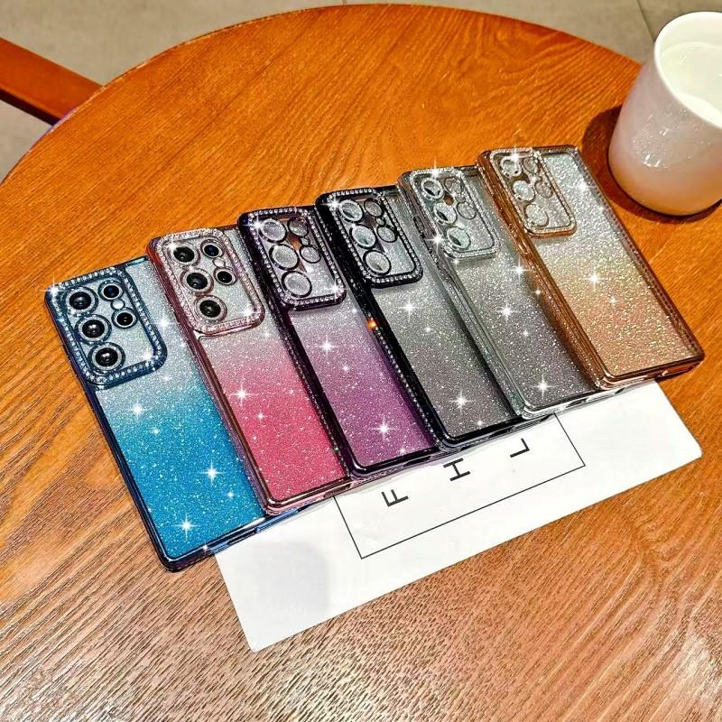 Алмазный Чехол Для Samsung Galaxy S25 Ultra S22 S23 Plus S24 S21 S20 FE A56 Блестящий Ударопрочный Покрытие Прозрачный Мягкий TPU Чехол