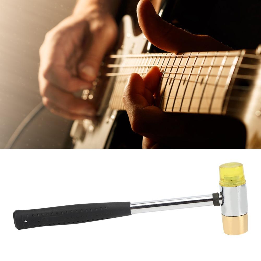 Metal And Plastic Guitar Fret Hammer Yellow + Gold Double Head Hammer For Luthiers
